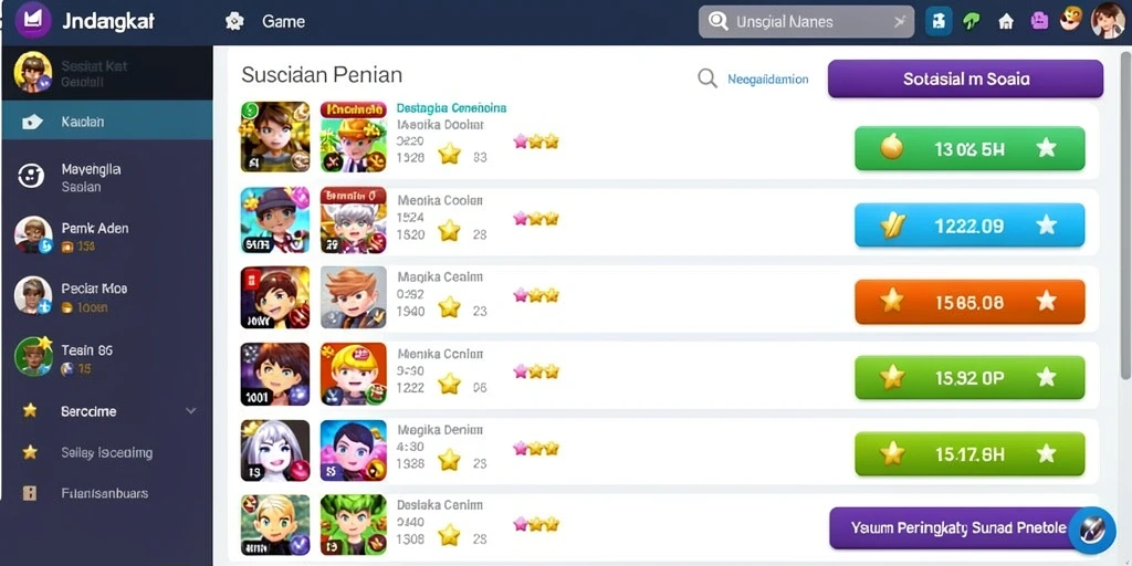 Tantangan seru di setiap level permainan.