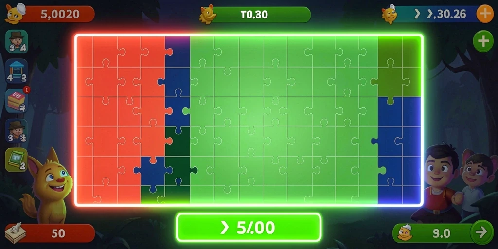 Screenshot menunjukkan salah satu level menantang yang harus diselesaikan.